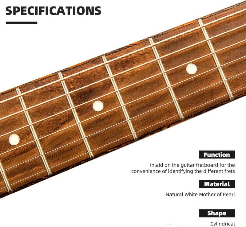 Domofa 20Pcs Natural Mother of Pearl Inlay Fingerboard Dots Fretboard Position Marker for Guitar Bass Ukulele Banjo(3x2mm) - Image 4